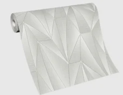 Vliestapete Grafik Metallic Grau