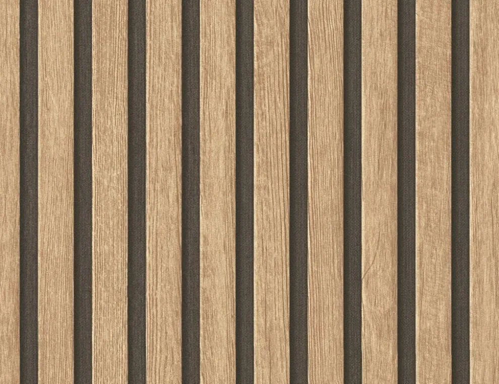 Vliestapete Holz Beige