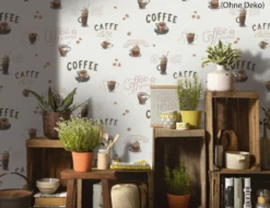 Vliestapete Kaffee Beige