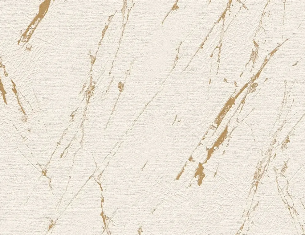 Vliestapete Marmor Beige, Gold