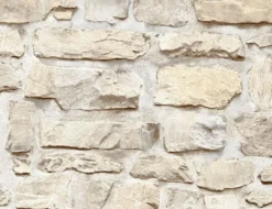 Vliestapete Steinmauer Beige