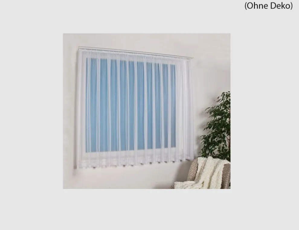 Voile Fensterstore Granit weiß
