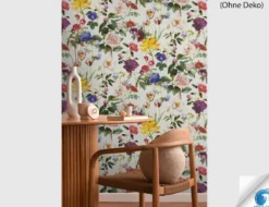 Vorgeleimte Vliestapete Floral Bunt