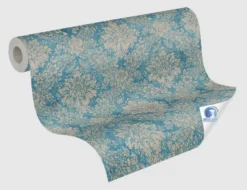 Vorgeleimte Vliestapete Petrol, Beige
