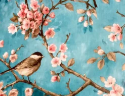 Wachstuch Birdy Türkis