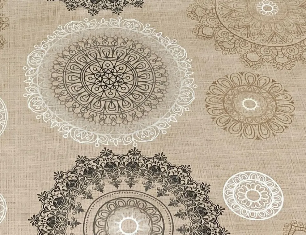 Wachstuch Mandala Beige