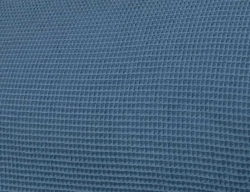 Waffelstoff Uni Blau