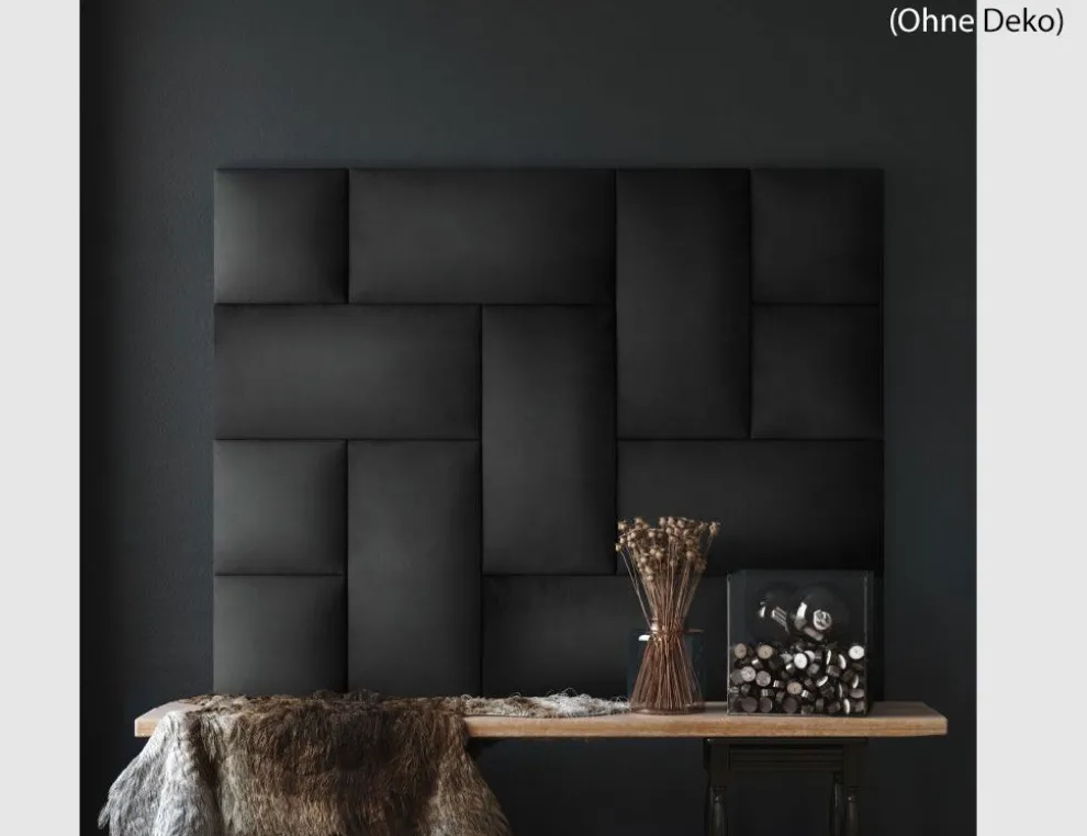 Wandkissen Samt Schwarz 60x30 cm