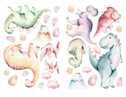 Wandtattoo Dinos Bunt