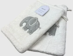 Waschlappen Elefant Weiß 2er Set